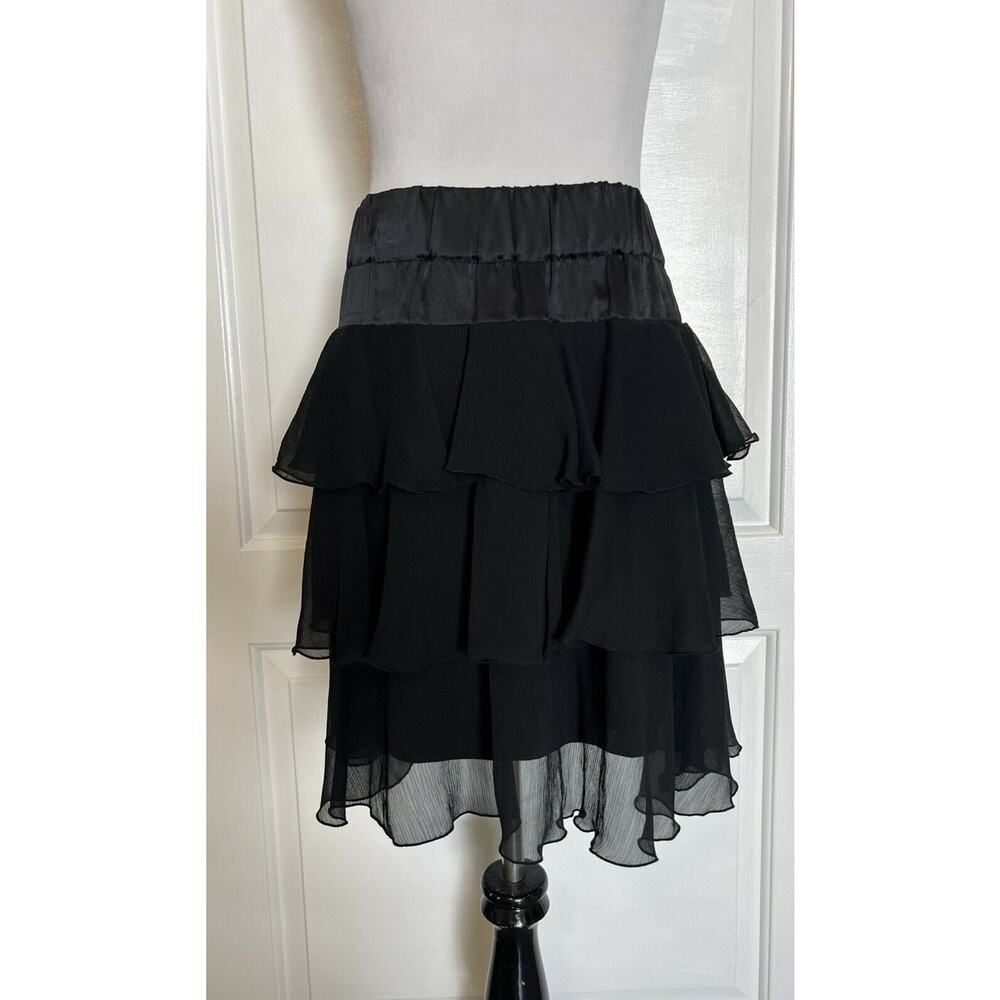 BEHNAZ SARAFPOUR for Target Black Tiered Formal Designer Skirt Cocktail Party S